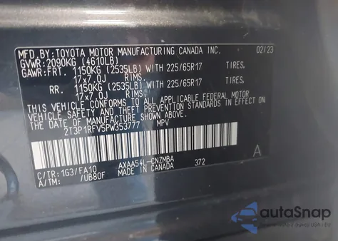 2023 Toyota Rav4 Xle from USA, damaged, VIN 2T3P1RFV5PW353777